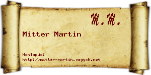 Mitter Martin névjegykártya